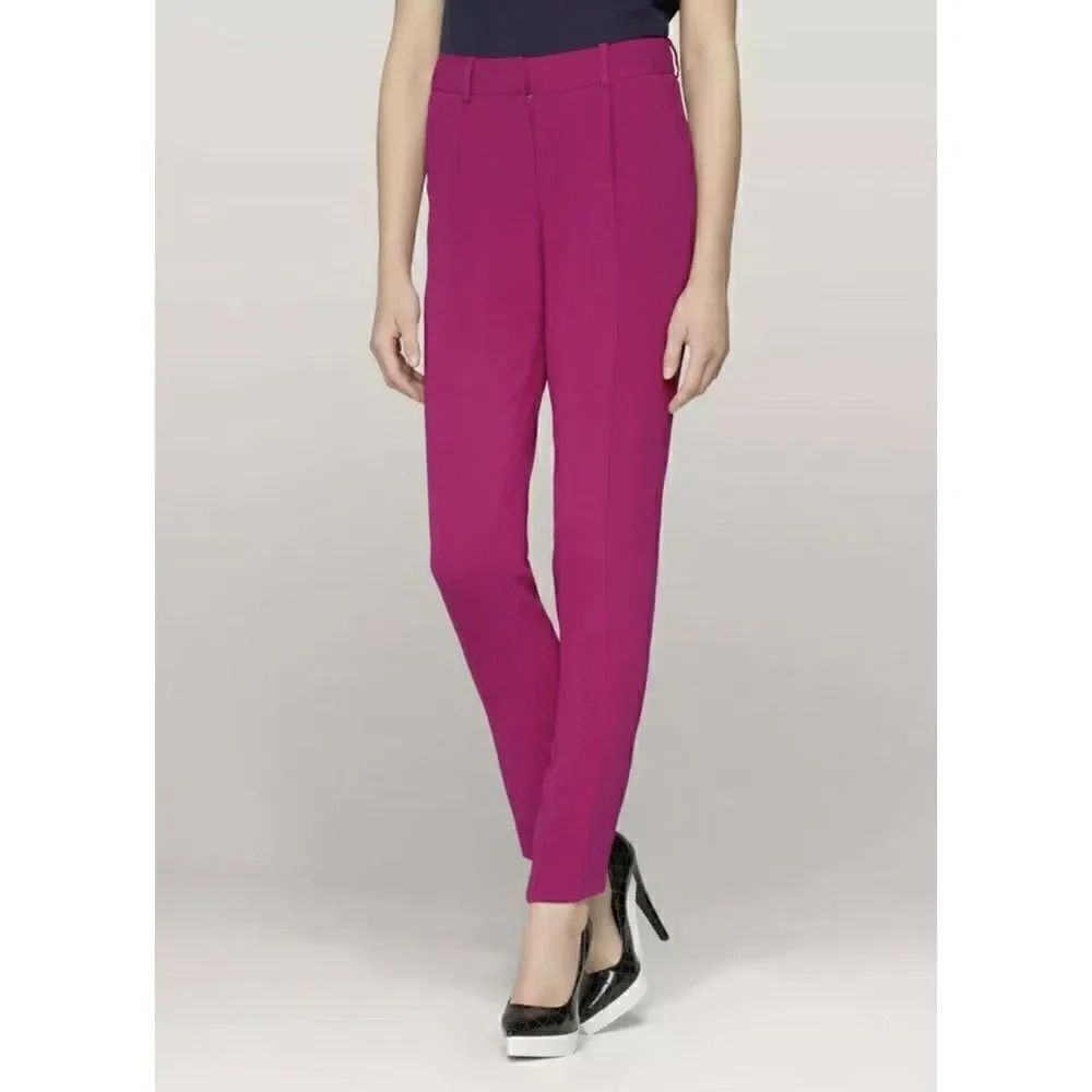Diane von Furstenberg Women’s Jacques Cady Crepe Pants Sz 0 Fuchsia
